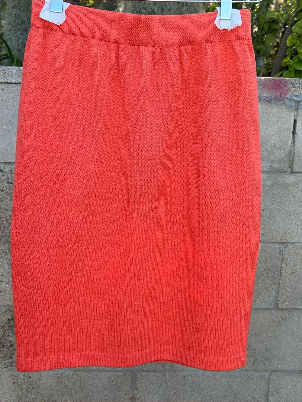 St. John Collection by Marie Gray pencil skirt in a vibrant coral